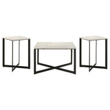 Tobin 3-piece Marble Top Coffee and End Table Set White - 707698-S3
