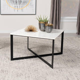 Tobin Square Marble Top Coffee Table White and Black - 707698