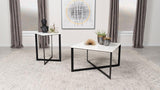 Tobin Square Marble Top Coffee Table White and Black - 707698