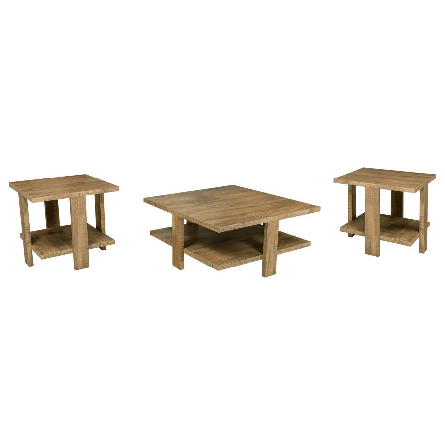 Dawn 3-piece Round Coffee and End Table Set Mango Brown - 707718-S3