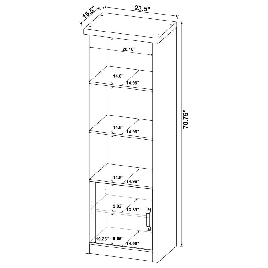 Burke 3-shelf Engineered Wood Media Tower Grey Driftwood - 707726