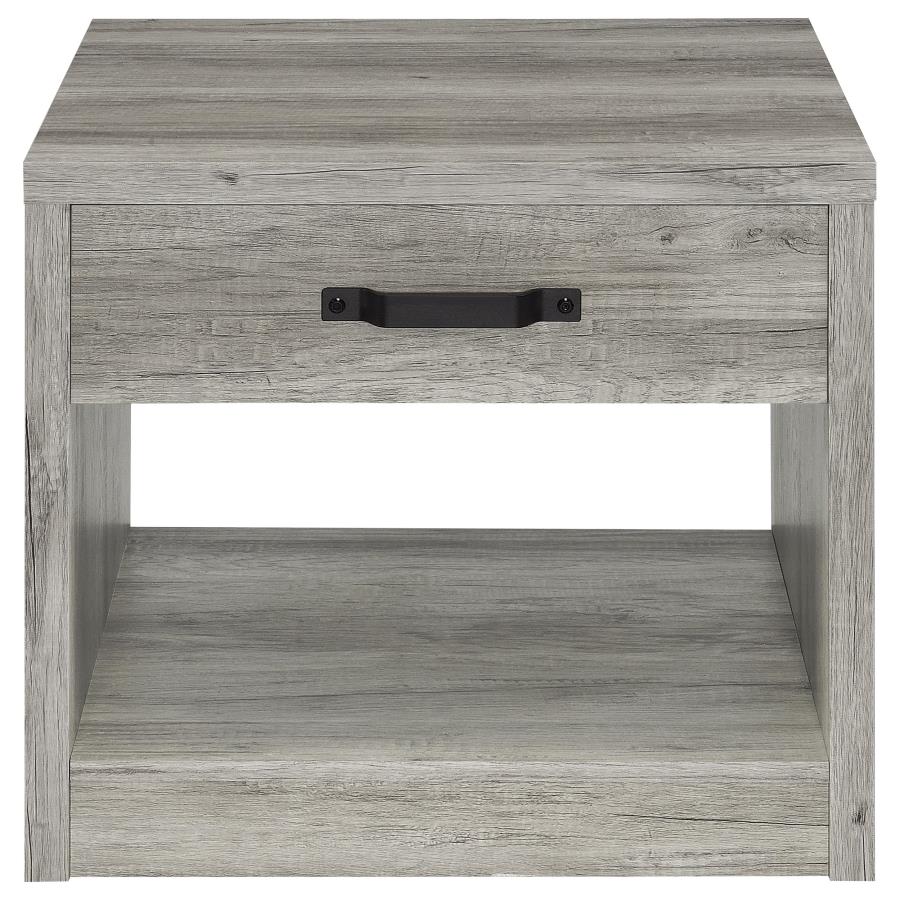 Felix 1-drawer Engineered Wood Side End Table Grey Driftwood - 707727