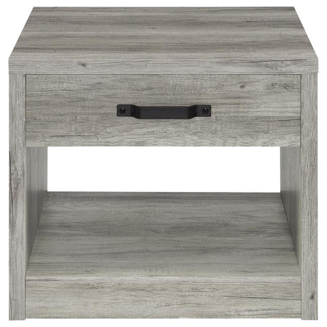 Felix 1-drawer Engineered Wood Side End Table Grey Driftwood - 707727