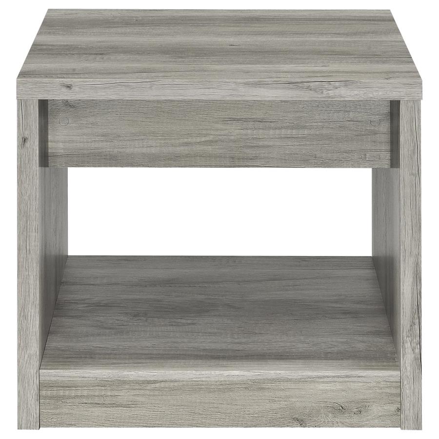 Felix 1-drawer Engineered Wood Side End Table Grey Driftwood - 707727