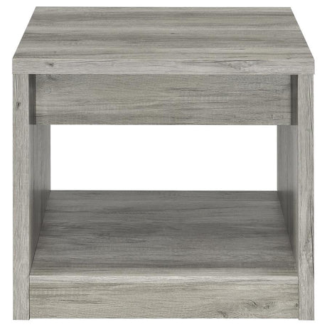Felix 1-drawer Engineered Wood Side End Table Grey Driftwood - 707727