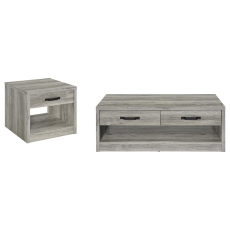 Felix 2-piece Coffee and End Table Set Grey Driftwood - 707728-S2