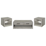 Felix 3-piece Coffee and End Table Set Grey Driftwood - 707728-S3