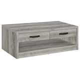 Felix 2-drawer Engineered Wood Coffee Table Grey Driftwood - 707728
