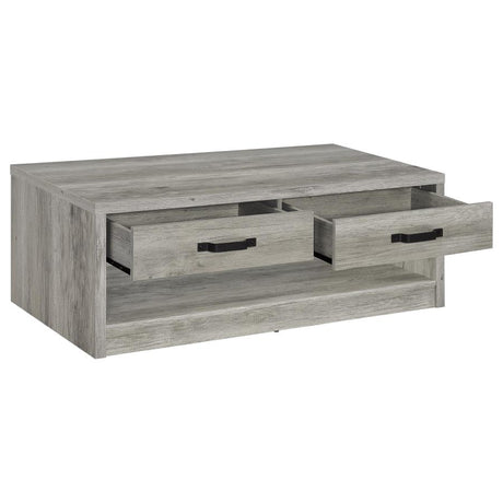 Felix 2-drawer Engineered Wood Coffee Table Grey Driftwood - 707728