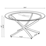 Brooke 2-piece Round Coffee and End Table Set Rose Brass - 707888-S2