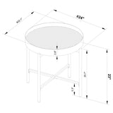 Ozella Round End Side Table with Recessed Top Sandy Black - 707897