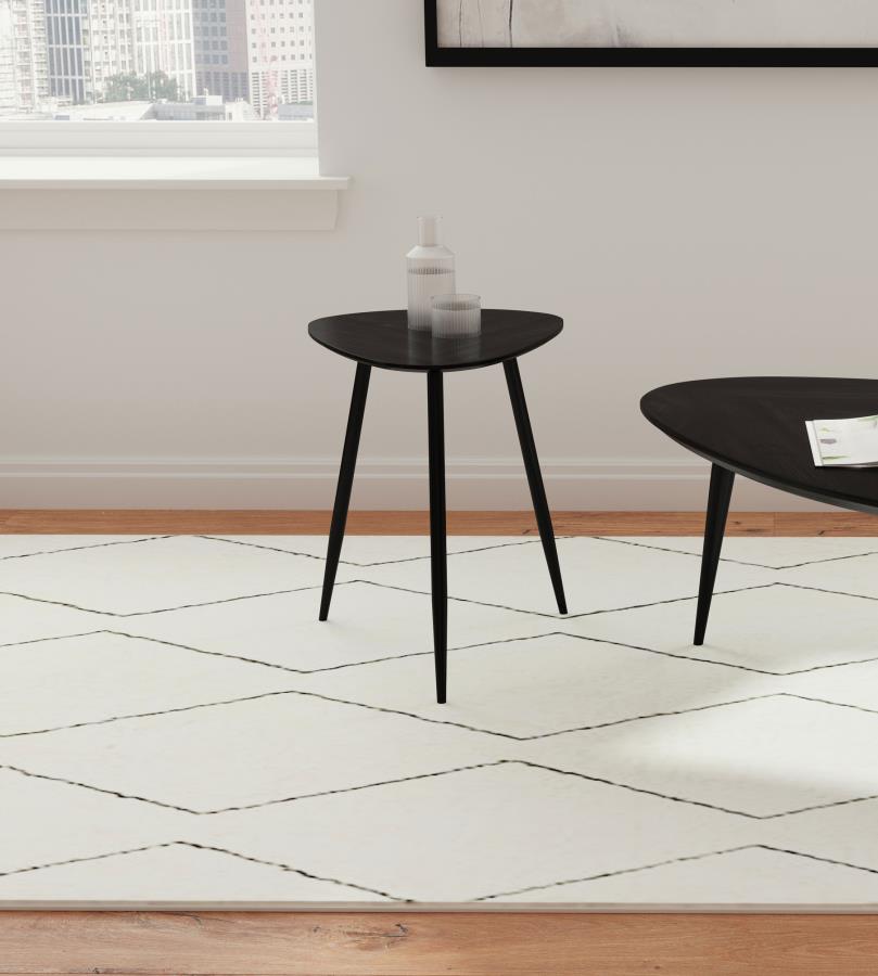 Odessa Triangular Solid Wood End Table Black - 707917