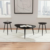 Odessa 3-piece Triangular Coffee and End Table Set Black - 707918-S3