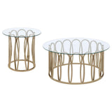 Monett 2-piece Coffee and End Table Set Chocolate Chrome - 708058-S2