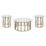 Monett 3-piece Coffee and End Table Set Chocolate Chrome - 708058-S3