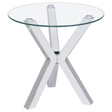 Kenzie 2-piece Round Coffee and End Table Set Chrome - 708128-S2