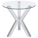 Kenzie 2-piece Round Coffee and End Table Set Chrome - 708128-S2