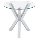 Kenzie 2-piece Round Coffee and End Table Set Chrome - 708128-S2