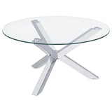 Kenzie 2-piece Round Coffee and End Table Set Chrome - 708128-S2