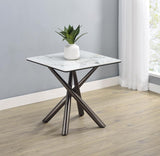 Carvell Square Sintered Stone End Side Table Mirage White - 708137