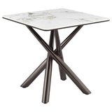 Carvell Square Sintered Stone End Side Table Mirage White - 708137