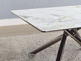 Carvell Square Sintered Stone End Side Table Mirage White - 708137