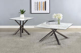 Carvell Square Sintered Stone End Side Table Mirage White - 708137