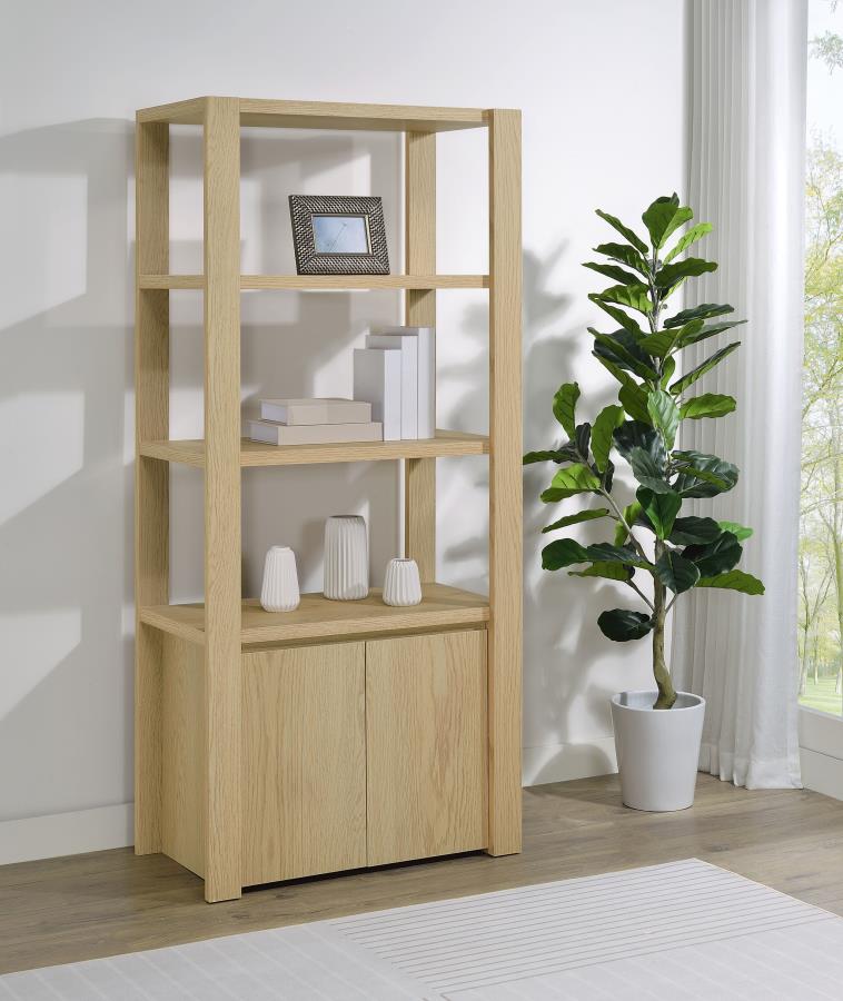 Laurelton 3-shelf Media Tower Tall Pier Cabinet Light Oak - 708224