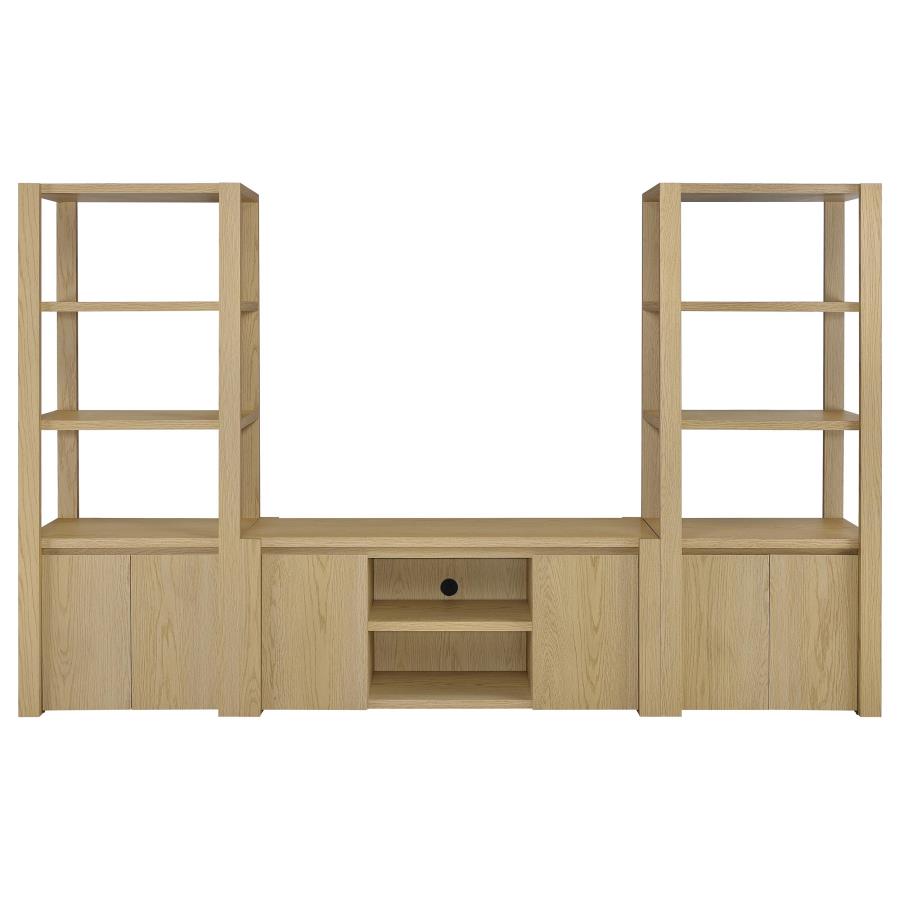 Laurelton 3-shelf Media Tower Tall Pier Cabinet Light Oak - 708224