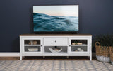 Hollis 2-door Wood 67-inch TV Stand with Drawer Brown and White - 708253