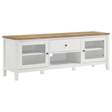 Hollis 2-door Wood 67-inch TV Stand with Drawer Brown and White - 708253