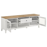 Hollis 2-door Wood 67-inch TV Stand with Drawer Brown and White - 708253