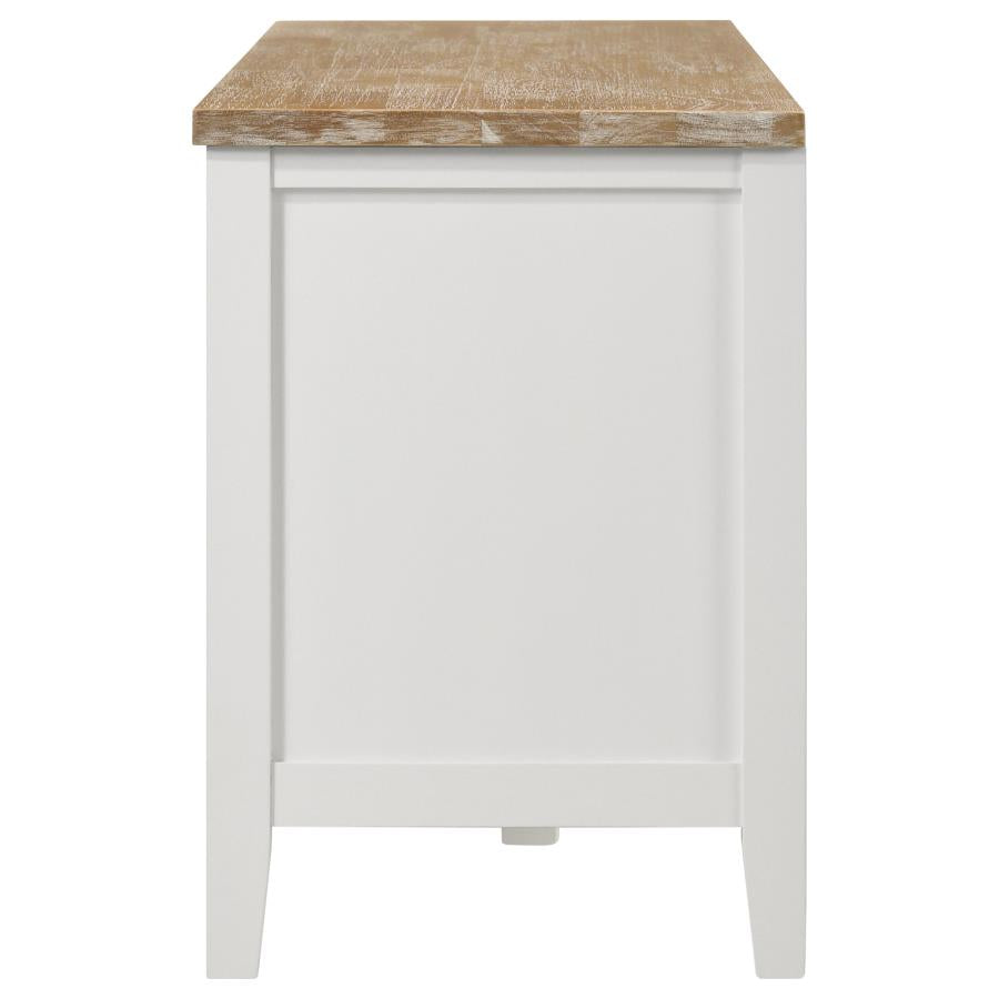Hollis 2-door Wood 67-inch TV Stand with Drawer Brown and White - 708253