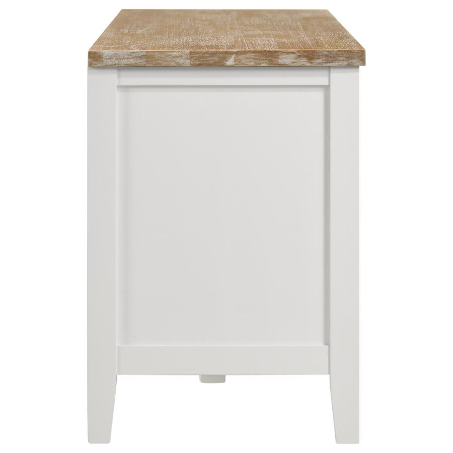 Hollis 2-door Wood 67-inch TV Stand with Drawer Brown and White - 708253