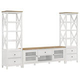 Hollis 2-door Wood 67-inch TV Stand with Drawer Brown and White - 708253