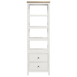 Hollis 4-shelf Wood Media Tower with Drawers Brown and White - 708254