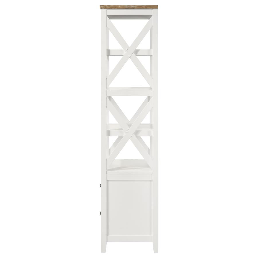 Hollis 4-shelf Wood Media Tower with Drawers Brown and White - 708254