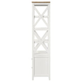 Hollis 4-shelf Wood Media Tower with Drawers Brown and White - 708254