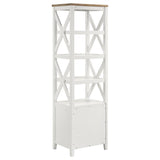 Hollis 4-shelf Wood Media Tower with Drawers Brown and White - 708254
