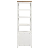 Hollis 4-shelf Wood Media Tower with Drawers Brown and White - 708254