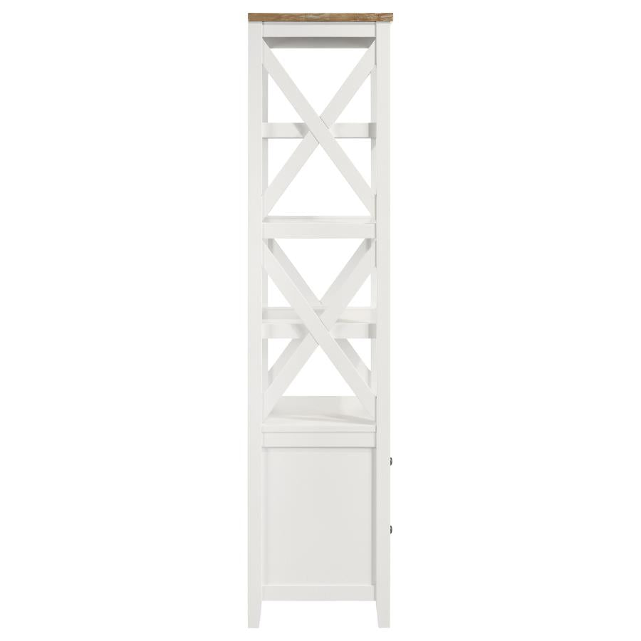Hollis 4-shelf Wood Media Tower with Drawers Brown and White - 708254