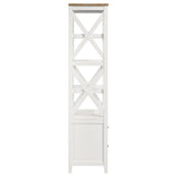 Hollis 4-shelf Wood Media Tower with Drawers Brown and White - 708254