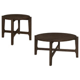 Cota 2-piece Solid Wood Coffee and End Table Set Dark Brown - 708288-S2