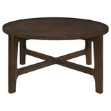 Cota Round Solid Wood Coffee Table Dark Brown - 708288