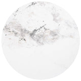 Rowena Round Sintered Stone End Table White Faux Marble - 708337
