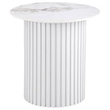 Rowena 3-piece Coffee and End Table Set White Faux Marble - 708338-S3