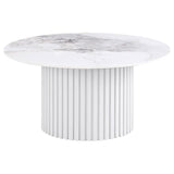Rowena 3-piece Coffee and End Table Set White Faux Marble - 708338-S3