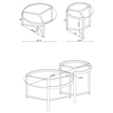 Delia 2-Piece Round Glass Top Nesting Coffee Table Chrome - 708400