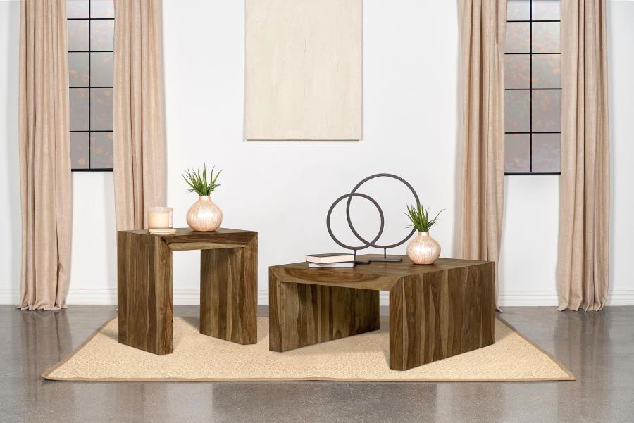 Odilia 2-piece Solid Wood Coffee and End Table Set Auburn - 708418-S2
