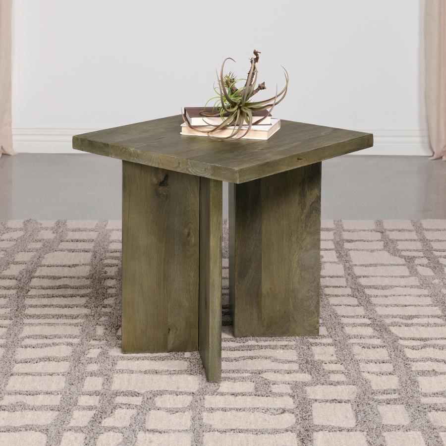 Andando Square Solid Wood End Table Mango Brown - 708497